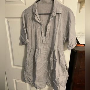 Denim button up dress